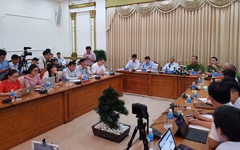 Toàn cảnh buổi họp báo thường kỳ tại Thành phố Hồ Chí Minh. (Ảnh: H.L) Toàn cảnh buổi họp báo thường kỳ tại Thành phố Hồ Chí Minh. (Ảnh: H.L)