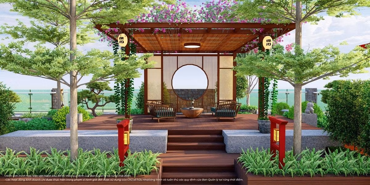Sky Garden - Khu vườn phong cách Nhật Bản trên tầng thượng tòa tháp SA5 - The Sakura