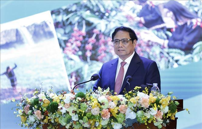 Thủ tướng Phạm Minh Chính phát biểu. Ảnh: Dương Giang/TTXVN