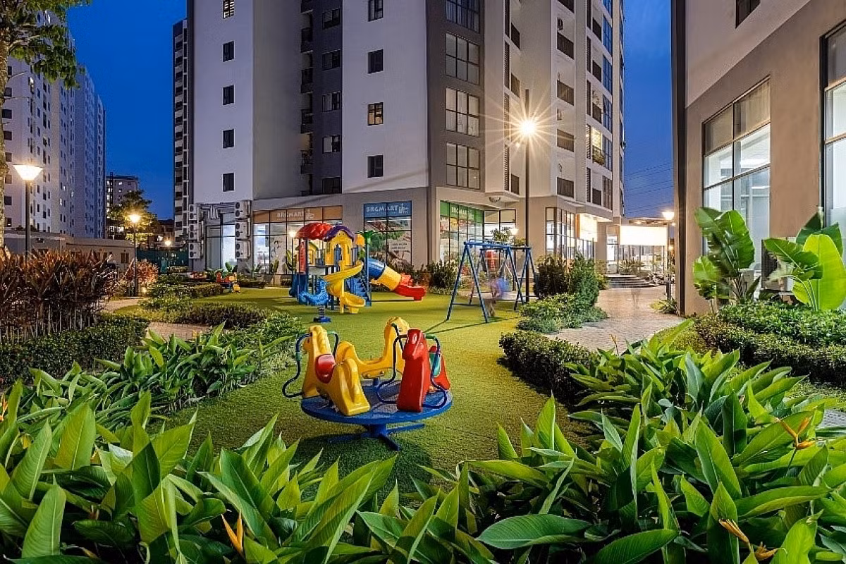 Le Grand Jardin ưu tiên cảnh quan nhiều công viên cây xanh tạo nên một quần thể sinh thái thoáng đạt và an lành.