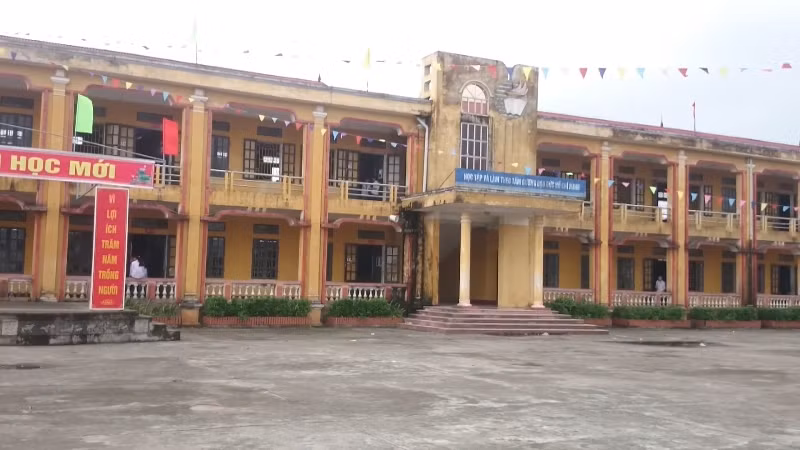 Một góc nhỏ của ngôi trường THCS Điệp Nông, huyện Hưng Hà, tỉnh Thái Bình. Ảnh Trần Việt.