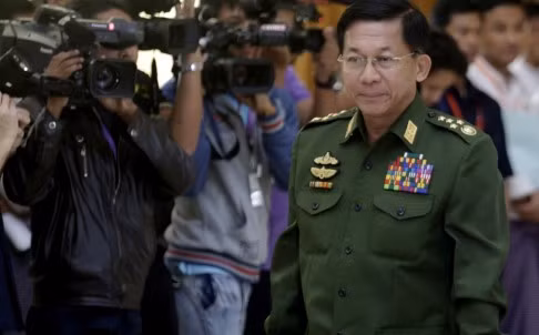 Tướng Min Aung Hlaing, ảnh: Tân Hoa Xã. Tướng Min Aung Hlaing, ảnh: Tân Hoa Xã.