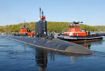 Tàu ngầm hạt nhân tấn công USS Hawaii lớp Virginia của Hải quân Mỹ.