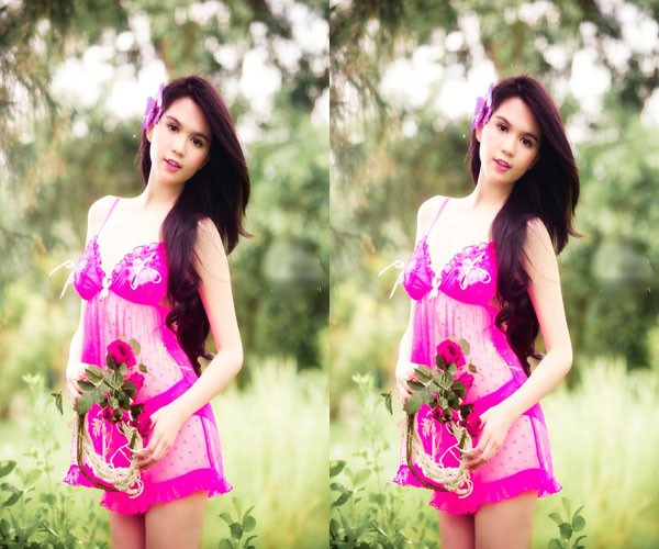 Với bộ ảnh được chụp vào đầu tháng 2/2012 Người mẫu đồ lót – Ngọc Trinh thực sự gợi cảm trong bộ đồ ẩn hiện nét hoa.
