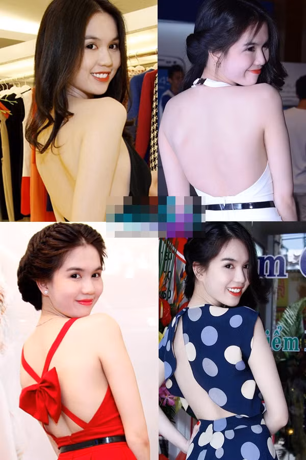 NgọcTrinh Không ai có thể làm ngơ trước làn da trắng như sứ của Ngọc Trinh. Không chỉ trắng, da của Ngọc Trinh còn rất mượt và đó chính là lý do cô luôn chọn những thiết kế hở lưng để có thể khoe được tấm lưng trần mượt mà của mình