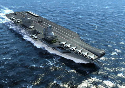 Mô hình tàu sân bay mang tên Nữ hoàng Elizabeth do BAE Systems sản xuất.