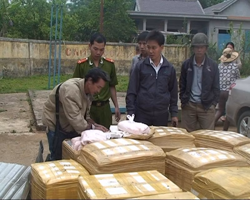 Số nội tạng lợn thối bị thu giữ.