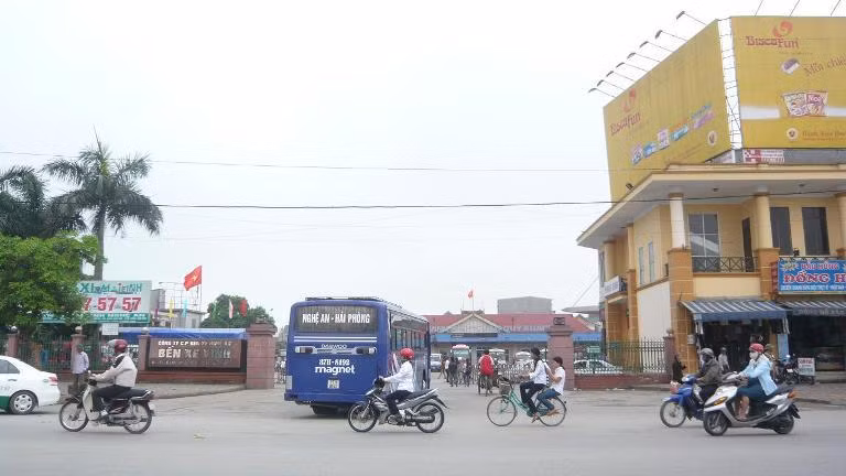 Bến xe Vinh - nơi bắt giữ 2 đối tượng.