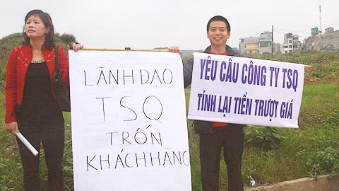khách hàng của Công ty TSQ Việt Nam đều cho rằng lãnh đạo công ty "trốn" (Ảnh C.Thanh)