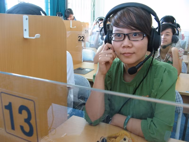 Một buổi học luyện tiếng Hàn Quốc của sinh viên.