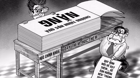 Nhu cầu học thêm của học sinh rất lớn vì chương trình quá nặng? (Ảnh: Tuoitre.vn)
