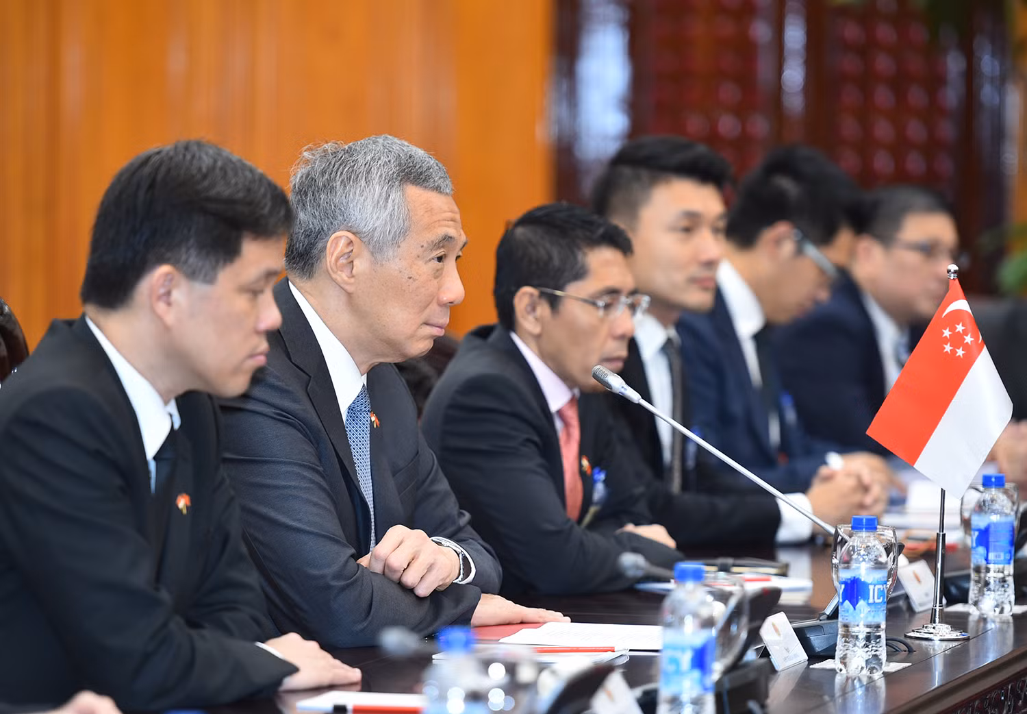 Thủ tướng Singapore Lý Hiển Long phát biểu tại hội đàm. Ảnh: VGP/Quang Hiếu