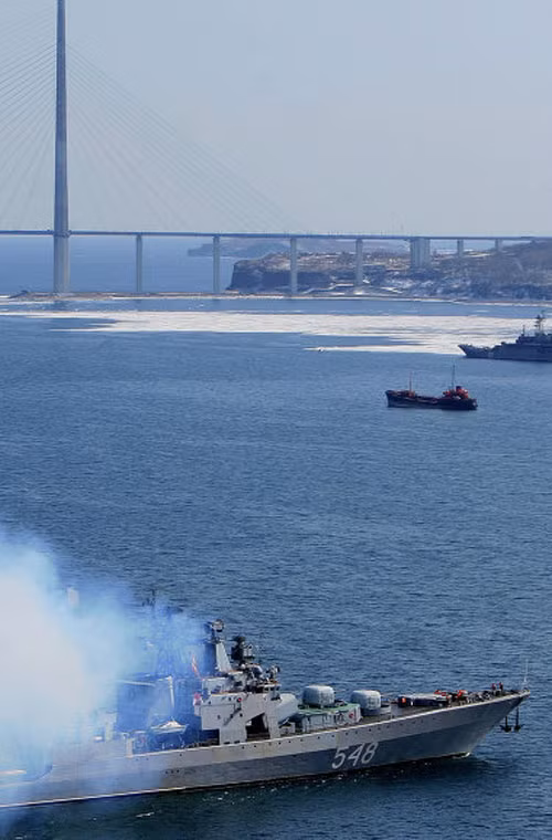 Tàu săn ngầm Đô đốc Panteleyev và tàu đổ bộ Peresvet, Hạm đội Thái Bình Dương Nga