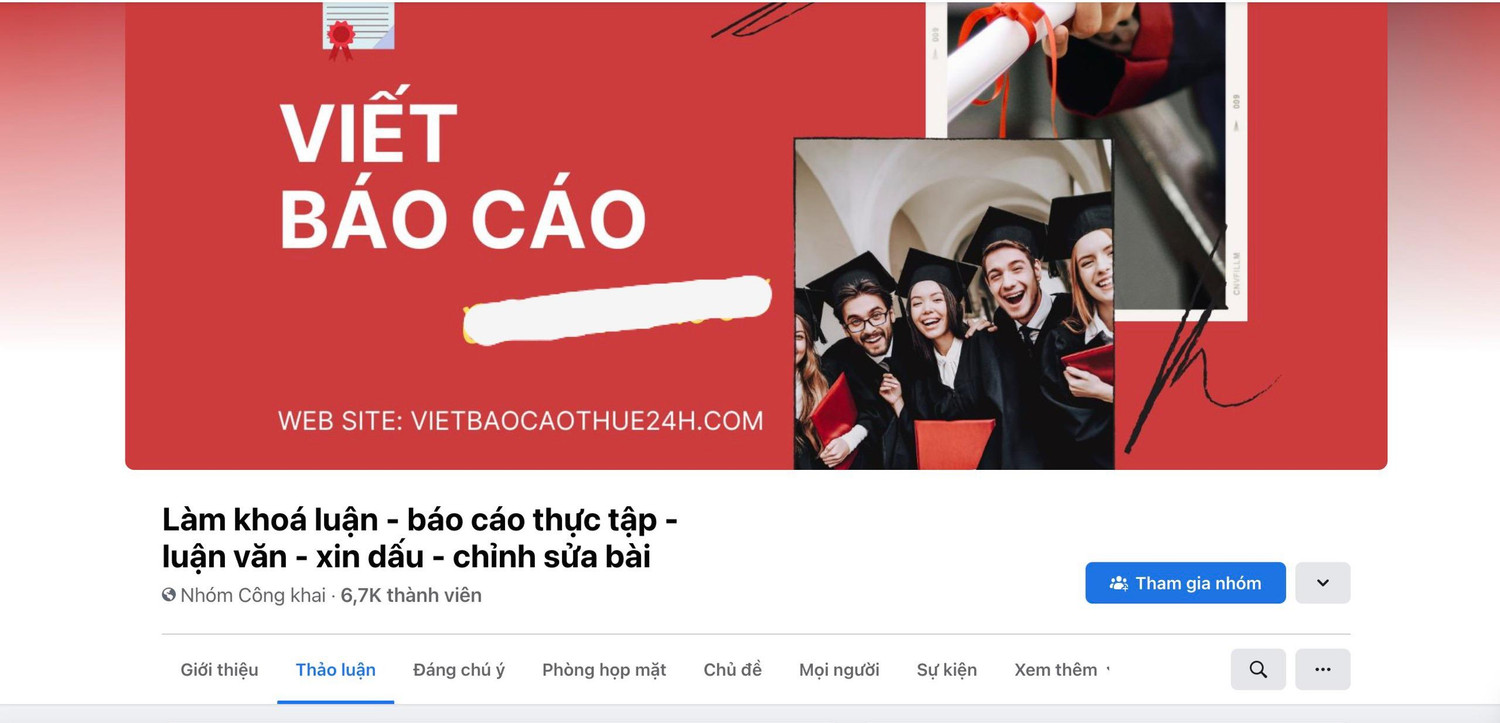 Nhóm làm khóa luận - báo cáo thực tập - luận văn - xin dấu - chỉnh sửa bài với 6.700 thành viên tham gia. (Ảnh: chụp màn hình)