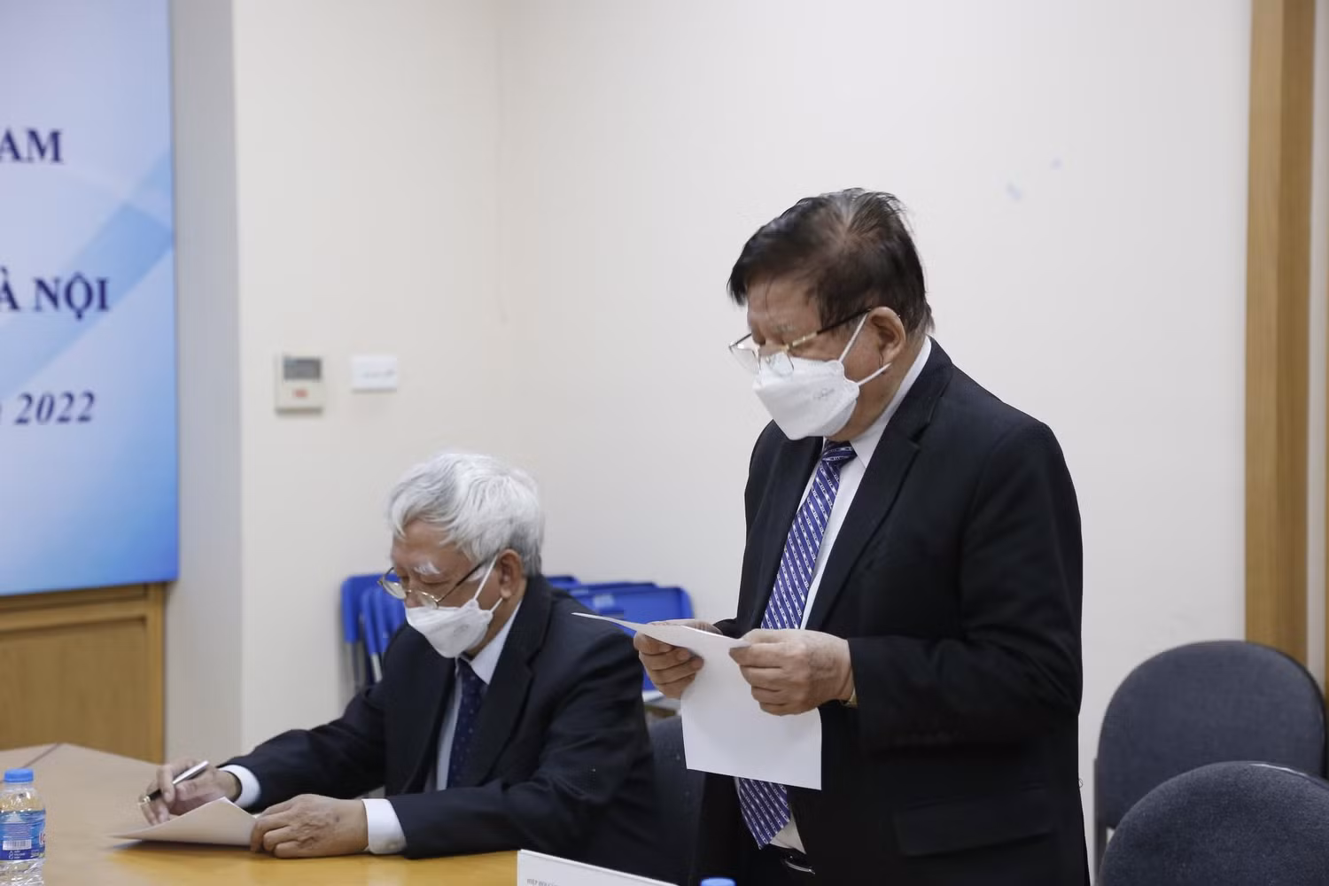 Phó Giáo sư Trần Xuân Nhĩ - Phó Chủ tịch thường trực Hiệp hội Các trường đại học, cao đẳng Việt Nam phát biểu tại buổi lễ. (Ảnh: Hoài Ân)
