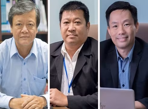 Phó Giáo sư Nguyễn Văn Ngãi, Thạc sĩ Nguyễn Trọng Duy và Phó Giáo sư Vũ Tường Thụy (trái sang phải)