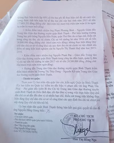 Trích thông báo 248 của Ủy ban nhân dân quận Bình Thạnh, Thành phố Hồ Chí Minh (Ảnh: P.L)
