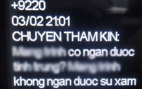 Một phần trong nội dung dịch vụ của nhà mạng MobiFone gửi đến cho anh K. Một phần trong nội dung dịch vụ của nhà mạng MobiFone gửi đến cho anh K.