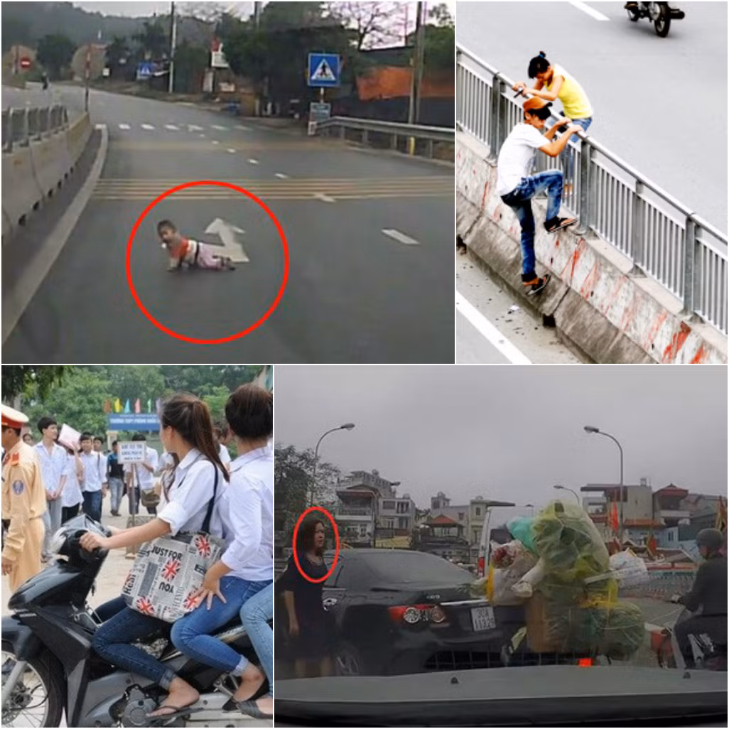 Rất nhiều hành vi kỳ quặc của những người tham gia giao thông vẫn đang hiển hiện từng ngày (Ảnh: cắt ra từ clip trên mạng xã hội) Rất nhiều hành vi kỳ quặc của những người tham gia giao thông vẫn đang hiển hiện từng ngày (Ảnh: cắt ra từ clip trên mạng xã hội)