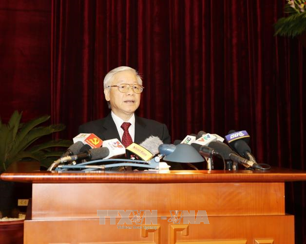 Tổng Bí thư Nguyễn Phú Trọng phát biểu khai mạc Hội nghị. Ảnh: Trí Dũng/TTXVN