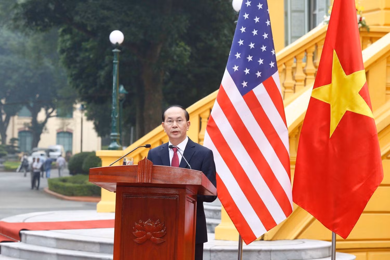 Chủ tịch nước Trần Đại Quang phát biểu tại buổi họp báo. Ảnh: VGP/Nhật Bắc Chủ tịch nước Trần Đại Quang phát biểu tại buổi họp báo. Ảnh: VGP/Nhật Bắc