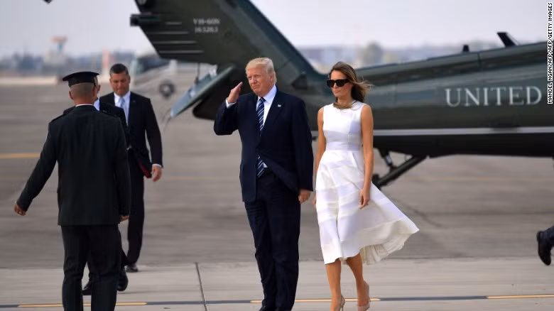 Tổng thống Mỹ Donald Trump và đệ nhất phu nhân (Ảnh: CNN)