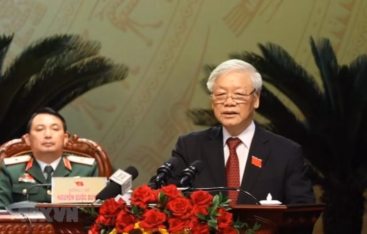 Tổng Bí thư, Chủ tịch nước Nguyễn Phú Trọng phát biểu chỉ đạo Đại hội. (Ảnh: Văn Điệp/TTXVN)