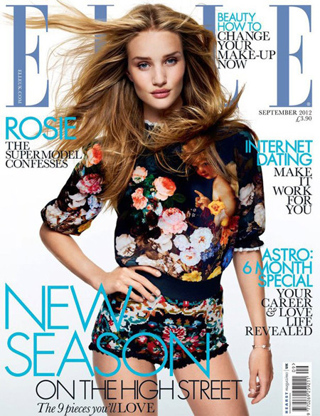 Cũng vẫn là trên trang bìa Tạp chí Elle nhưng với ấn bản tại UK, Rosie Huntington-Whiteley lại đem đến một làn gió mát tươi trẻ, đầy sức sống.