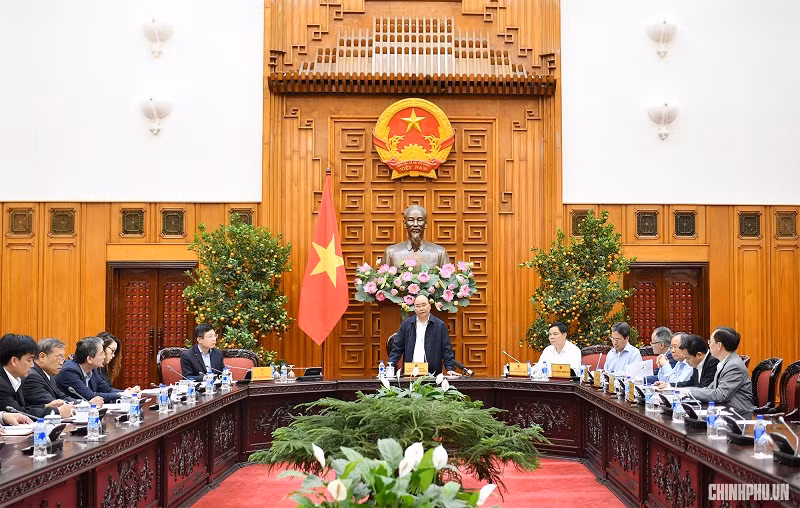 Thủ tướng làm việc về tình hình giá gạo giảm (Ảnh: VGP).
