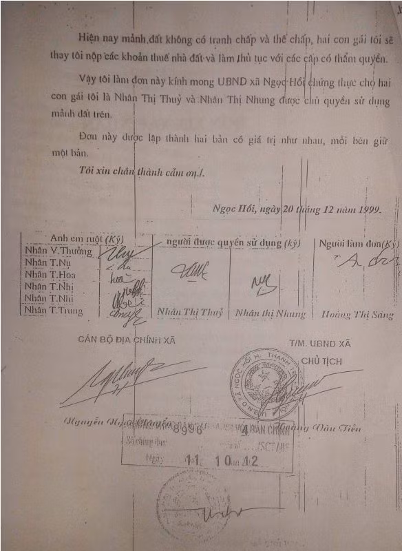 Giấy xác nhận về nguồn gốc đất của UBND xã Ngọc Hồi có lợi cho người dân không được xem xét, áp dụng. Giấy xác nhận về nguồn gốc đất của UBND xã Ngọc Hồi có lợi cho người dân không được xem xét, áp dụng.