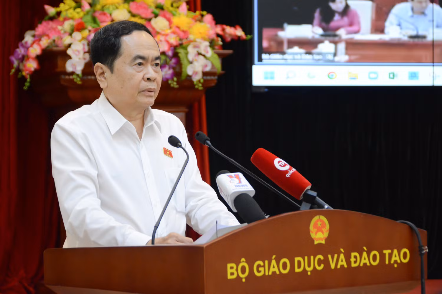Phó Chủ tịch Thường trực Quốc hội Trần Thanh Mẫn khẳng định vai trò của việc xây dựng văn hóa học đường trong việc thúc đẩy, nâng cao chất lượng giáo dục.(Ảnh: Bộ Giáo dục và Đào tạo)