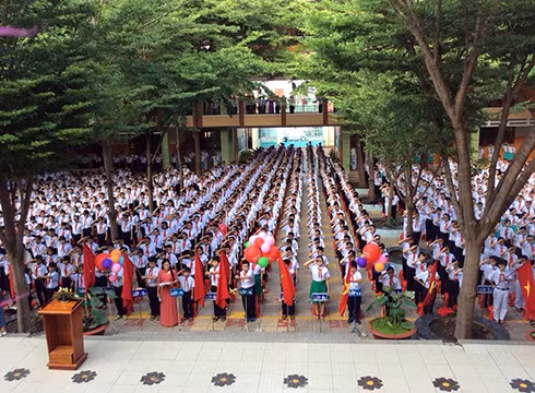 Học sinh Trường trung học cơ sở Nguyễn Thái Bình, thành phố Vũng Tàu (ảnh: wyebsite trường)