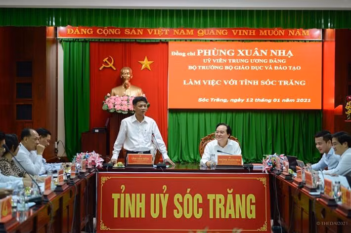 Bí thư Tỉnh ủy Sóc Trăng Lâm Văn Mẫn tiếp thu và chỉ đạo triển khai các đề xuất của Bộ Giáo dục và Đào tạo ngay tại buổi làm việc
