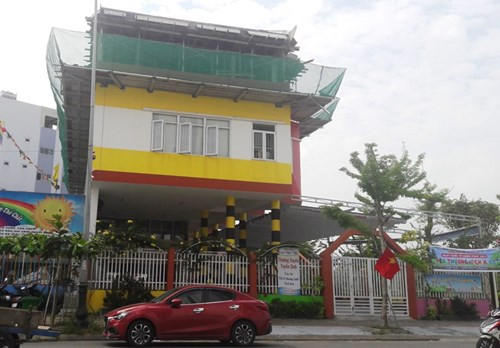 Đình chỉ thi công đối với trường mầm non "vừa xây dựng vừa dạy học". Ảnh: TT Đình chỉ thi công đối với trường mầm non "vừa xây dựng vừa dạy học". Ảnh: TT