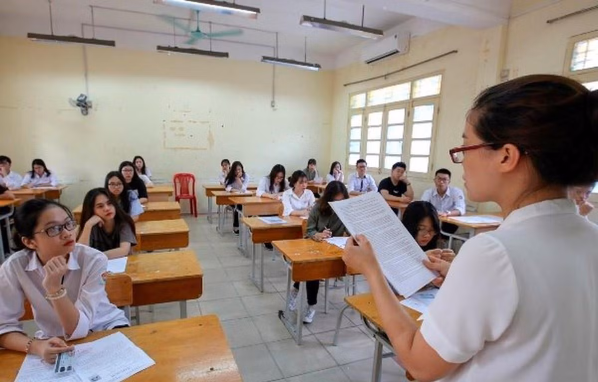 Thí sinh tham dự kỳ thi trung học phổ thông quốc gia. (Ảnh minh hoạ: TTXVN)