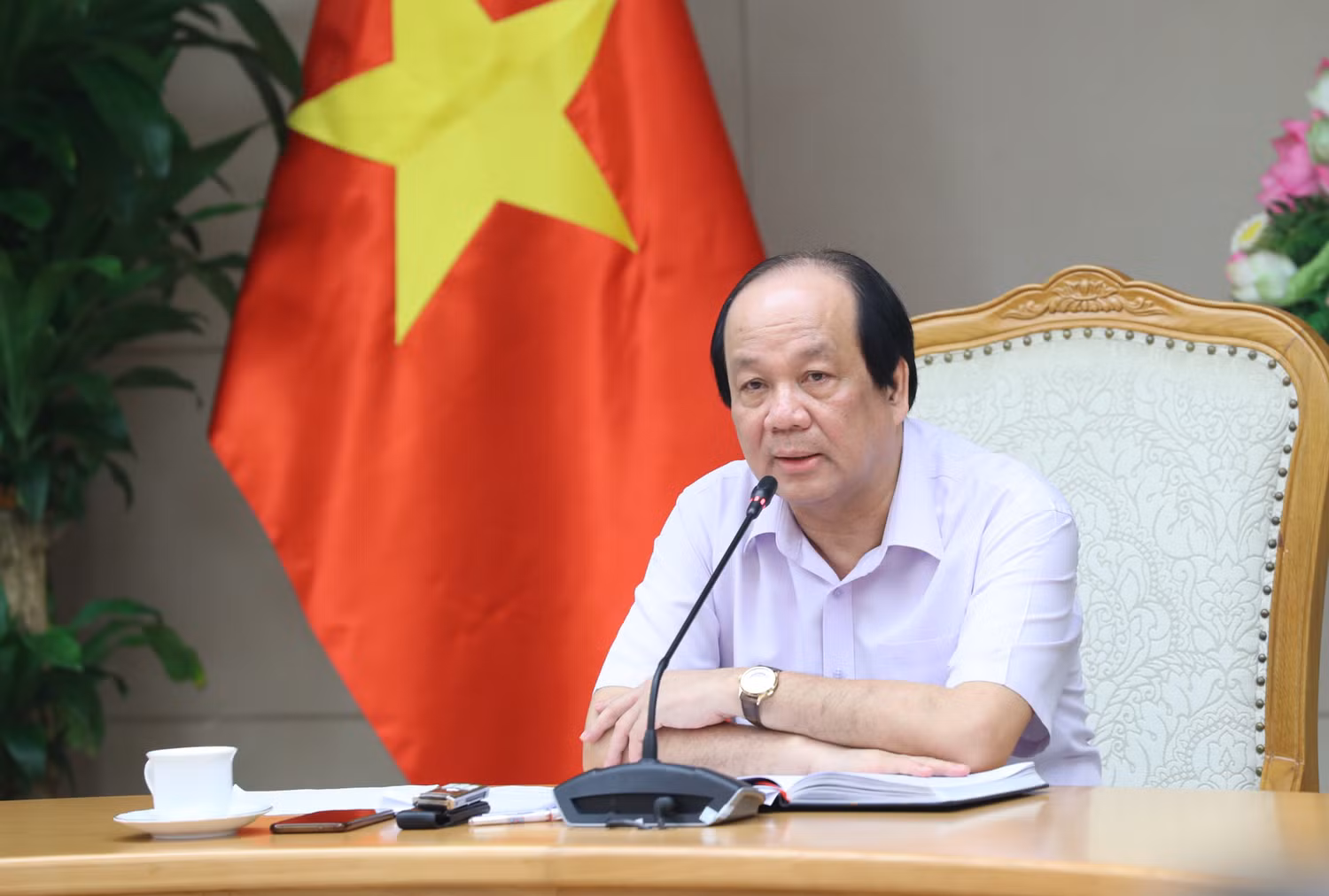 Bộ trưởng, Chủ nhiệm Văn phòng Chính phủ Mai Tiến Dũng, Tổ trưởng Tổ công tác của Thủ tướng phát biểu tại buổi làm việc. (Ảnh: VGP/Quang Thương) Bộ trưởng, Chủ nhiệm Văn phòng Chính phủ Mai Tiến Dũng, Tổ trưởng Tổ công tác của Thủ tướng phát biểu tại buổi làm việc. (Ảnh: VGP/Quang Thương)