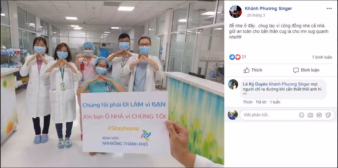 Trên trang cá nhân, nam ca sĩ liên tục kêu gọi mọi người chung tay vì cộng động và bảo vệ bản thân.