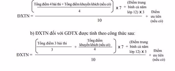 Công thức tính điểm tốt nghiệp trung học phổ thông năm 2019. (Ảnh chụp màn hình) Công thức tính điểm tốt nghiệp trung học phổ thông năm 2019. (Ảnh chụp màn hình)