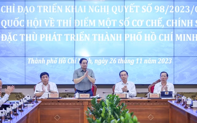 Đây là Hội nghị đầu tiên của Ban Chỉ đạo triển khai thực hiện Nghị quyết số 98/2023/QH15. Ảnh VGP/Nhật Bắc
