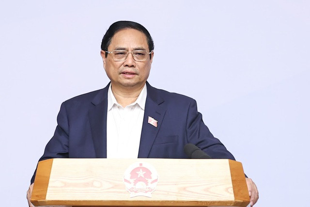 Thủ tướng Phạm Minh Chính phát biểu khai mạc Hội nghị phát triển du lịch Việt Nam nhanh, bền vững. Ảnh: VGP/Nhật Bắc