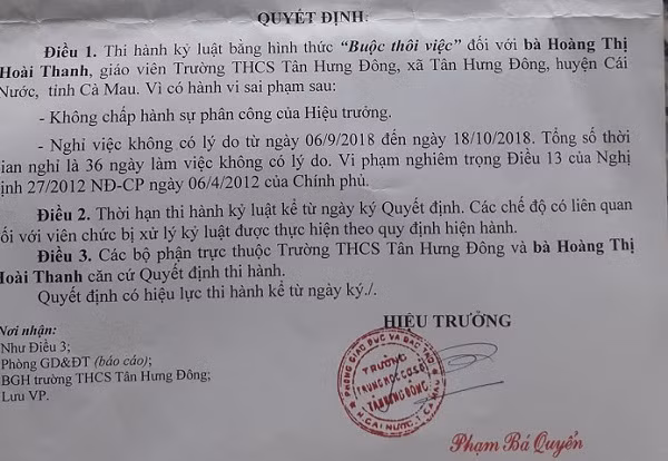 Hiệu trưởng Trường trung học cơ sở Tân Hưng Đông có làm việc tùy hứng? ảnh 2