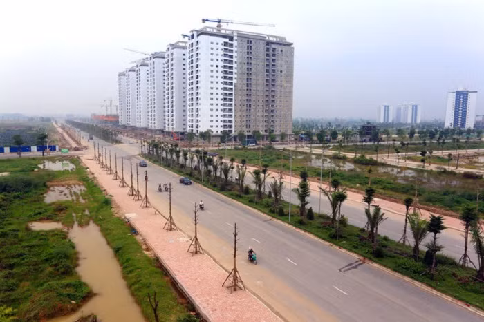 Tuyến đường trục kết nối khu đô thị Thanh Hà đã hoàn thành.
