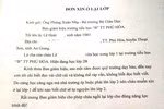 Đơn xin ở lại lớp của phụ huynh (huyện Thoại Sơn, tỉnh An Giang). (Ảnh: H.L) Đơn xin ở lại lớp của phụ huynh (huyện Thoại Sơn, tỉnh An Giang). (Ảnh: H.L)
