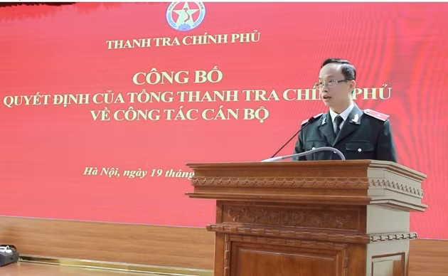 Tân Tổng biên tập Tạp chí Thanh tra Nguyễn Văn Lương phát biểu. Ảnh: thanhtra.com.vn