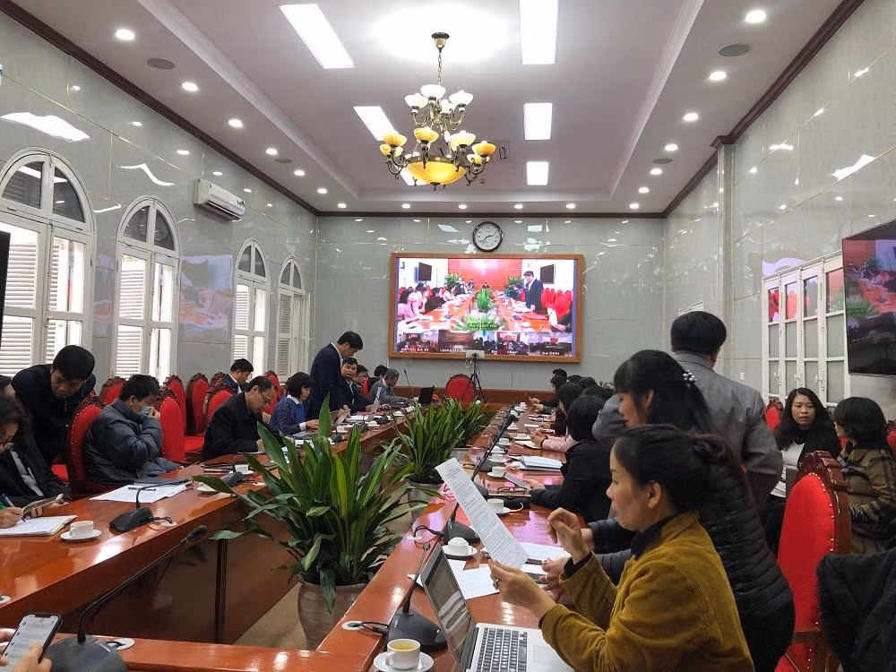 Quang cảnh hội nghị trực tuyến (Ảnh: Trung Dũng)
