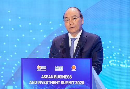 Thủ tướng tin tưởng, Hội nghị ASEAN BIS năm nay sẽ là cầu nối giữa các lãnh đạo, các nhà hoạch định chính sách với các tổ chức quốc tế và các doanh nghiệp hàng đầu khu vực. Ảnh: VGP/Quang Hiếu