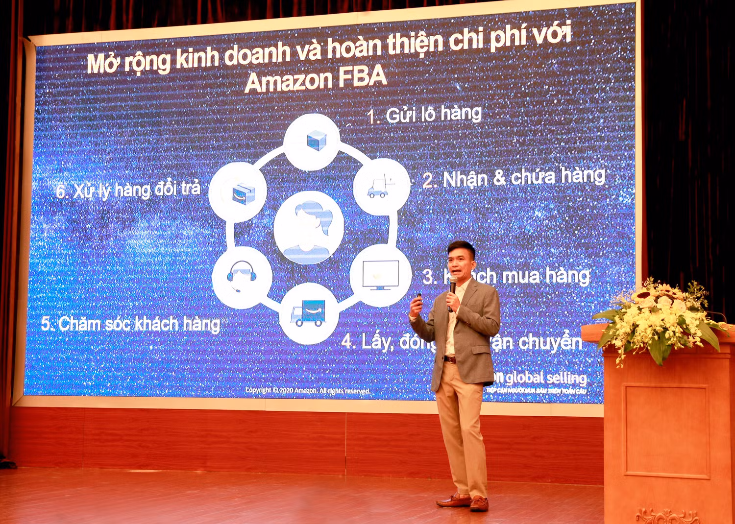 Ông Trần Xuân Thủy, Giám đốc Amazon Việt Nam chia sẻ về những cơ hội xuất khẩu trực tuyến thông qua nền tảng Amazon.
