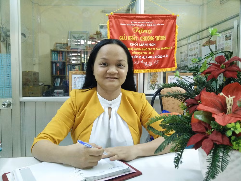 Cô Nguyễn Thị Lan Anh, Hiệu trưởng Trường Mầm non 8 (quận 3, Thành phố Hồ Chí Minh). Ảnh: Nhân vật cung cấp.