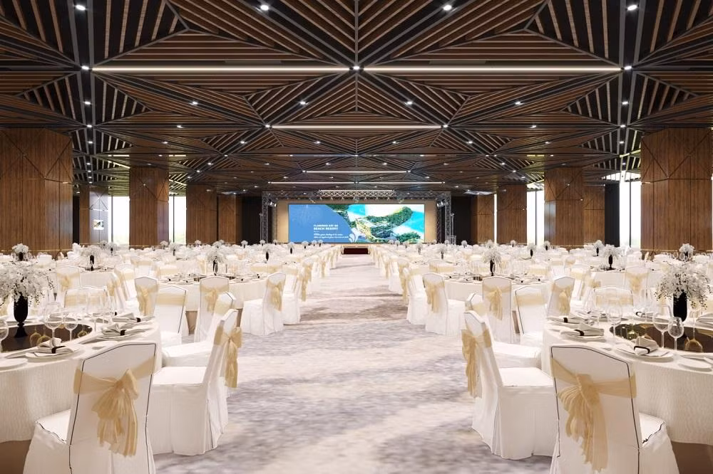 Phòng tiệc gala sang trọng của Flamingo Cát Bà Resorts.