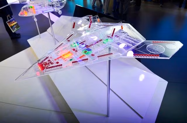 Mô hình máy bay trinh sát không người lái Nga tại Triển lãm hàng không quốc tế Moscow (MAKS-2015)